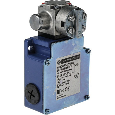 Telemecanique Sensors XCKMR Series Lever Limit Switch, 2NC/2NC, IP66, 4P, Zamak Zinc Alloy Housing, 240V ac Max, 10A Max