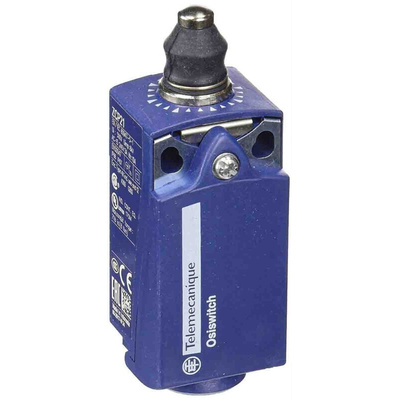 Telemecanique Sensors XCKP Series Plunger Limit Switch, 1NC/1NO, IP66, IP67, DPST, Plastic Housing, 240V ac Max, 10A Max