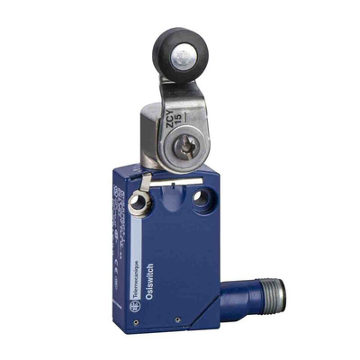 Telemecanique Sensors XCMD Series Roller Lever Limit Switch, 1NC/1NO, IP66, IP67, IP68, DPST, Zamak Zinc Alloy Housing,