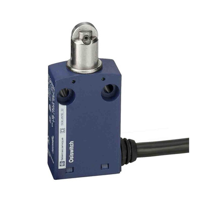 Telemecanique Sensors XCMN Series Roller Plunger Limit Switch, 1NC/1NO, IP65, DPST, Plastic Housing, 240V ac Max, 1.5A