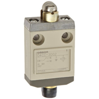 Omron Roller Plunger Limit Switch, NO/NC, IP67, SPDT, 1A Max