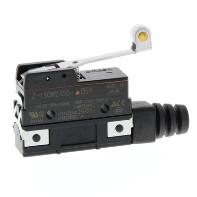 Omron Hinge Roller Lever Limit Switch, IP62, SPDT, 15A Max