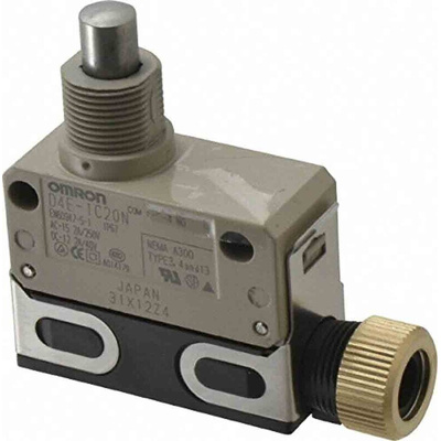 Omron Plunger Limit Switch, IP67, SPDT, 250V ac Max, 5A Max