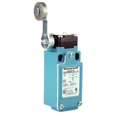 Honeywell GLC Series Roller Lever Limit Switch, 2NC, IP67, DPST, Die Cast Zinc Housing, 300V ac Max, 10A Max