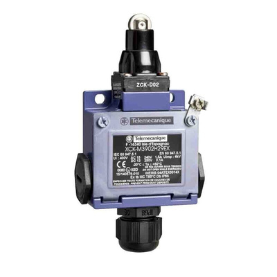 Telemecanique Sensors Roller Plunger Limit Switch, 2NC/1NO, IP66, 3P, Metal Housing, 400V ac Max, 6A Max