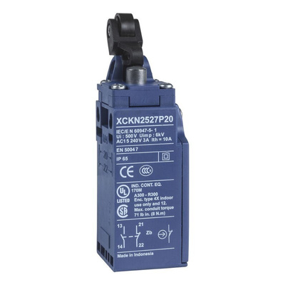 Telemecanique Sensors Roller Limit Switch, 1NC/1NO, IP66, IP67, Plastic Housing, 10A Max