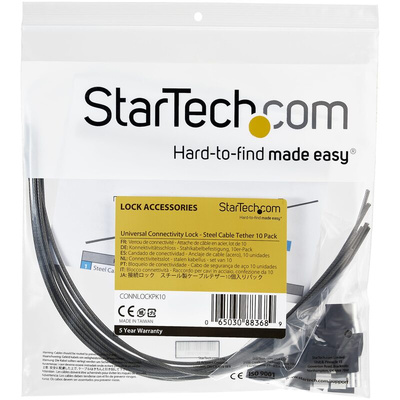 CONNLOCKPK10 | StarTech.com 0.3m, 1.5mm diameter, Security Cable