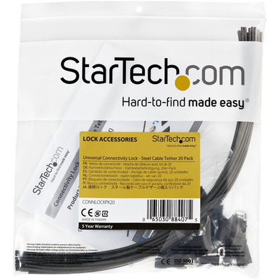 CONNLOCKPK20 | StarTech.com 0.311m, 1.5mm diameter, Security Cable