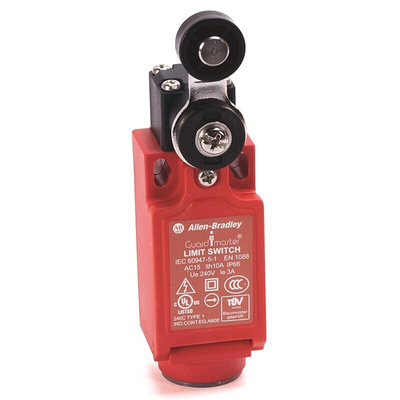 Rockwell Automation Short Roller Lever Safety Limit Switch, 2NC/1NO, IP66, Polybutylene Terephthalate (PBT) Housing,