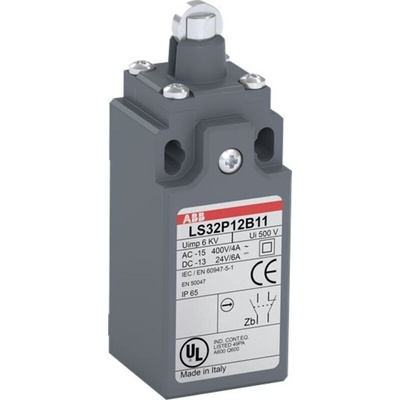 ABB Roller Lever Limit Switch, 1NO/1NC, IP66, Zinc Alloy Housing, 400V ac ac Max