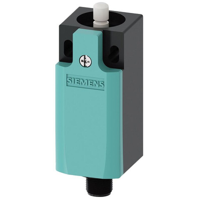 Siemens 3SE51 Series Round Plunger Safety Switch, 2NC/1NO, IP65, 5P, Plastic Housing, 125V ac Max, 4A Max
