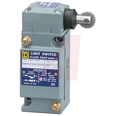 Telemecanique Sensors 9007 Series Coil Spring Limit Switch, NO/NC, IP67, SPDT, Zamak Zinc Alloy Housing, 600V ac Max,