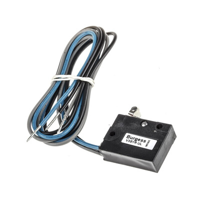 Saia-Burgess Short Roller Lever Micro Switch, Pre-wired Terminal, 5 A @ 250 V ac, SPDT, IP67