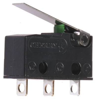 ZF Short Lever Micro Switch, Solder Terminal, 100 mA @ 30 V dc, SPDT