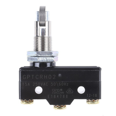 ZF Roller Micro Switch, Screw Terminal, 15 A @ 250 V ac, SPDT
