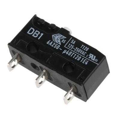ZF Button Micro Switch, Solder Terminal, 6 A @ 250 V ac, SPDT