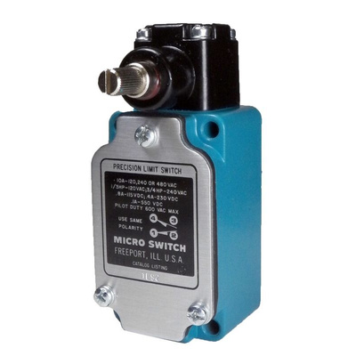 Honeywell Roller Lever Limit Switch, 1NC/1NO, IP67, SPDT, Die Cast Zinc Housing, 480V ac ac Max, 10A Max