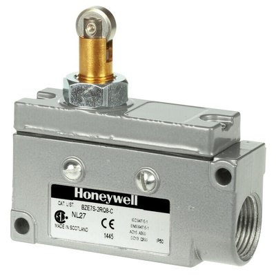 Honeywell Roller Plunger Limit Switch, 1NC/1NO, IP65, SPDT, Die Cast Aluminium Housing, 480V ac ac Max, 15A Max