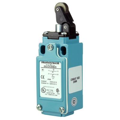 Honeywell Roller Lever Limit Switch, 1NC/1NO, IP67, SPDT, Die Cast Zinc Housing, 300V ac ac Max, 10A Max