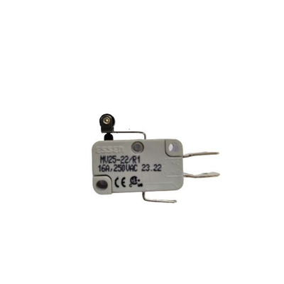RS PRO Short Roller Lever Microswitch, Quick Connect Terminal, 16A @ 250V ac, SPDT, IP40