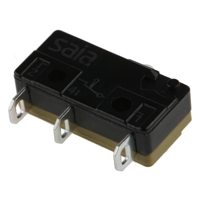 Saia-Burgess Plunger Micro Switch, Solder Terminal, 5 A @ 250 V ac, CO, IP40