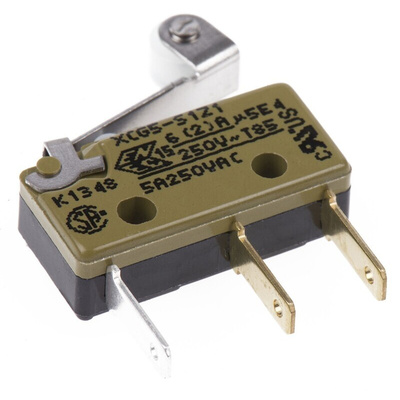 Saia-Burgess Roller Lever Micro Switch, Tab Terminal, 5 A @ 250 V ac, CO, IP40