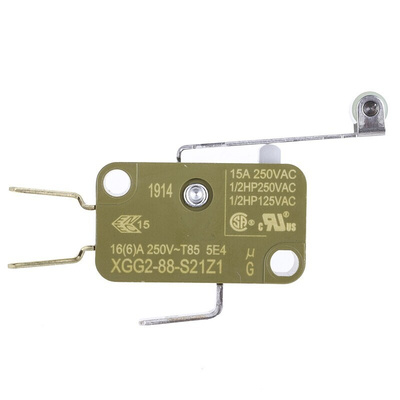 Saia-Burgess Roller Lever Micro Switch, Tab Terminal, 15 A @ 250 V ac, CO, IP40