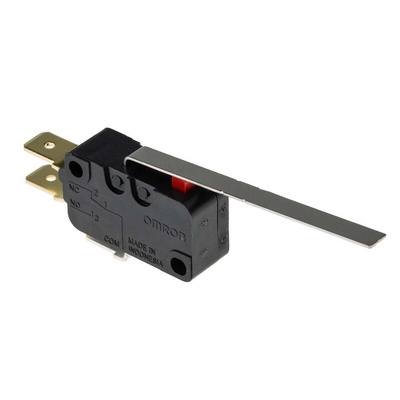 Omron Long Hinge Lever Micro Switch, Tab Terminal, 16 A @ 250 V ac, SPDT, IP40