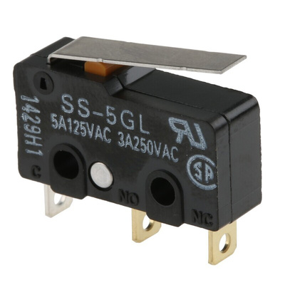 Omron Hinge Lever Micro Switch, Solder Terminal, 5 A @ 125 V ac, SPDT, IP40