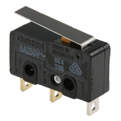 Omron Hinge Lever Micro Switch, Solder Terminal, 5 A @ 125 V ac, SPDT, IP40