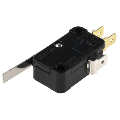 Omron Hinge Lever Micro Switch, Tab Terminal, 15 A @ 250 V ac, SPDT, IP40