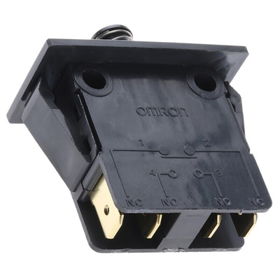 Omron Door Micro Switch, Plunger, SPDT 16 A @ 250 V ac, -25 → +85°C