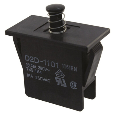 Omron Door Micro Switch, Plunger, SPST 16 A @ 250 V ac, -25 → +85°C