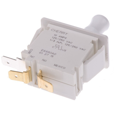 ZF Door Micro Switch, Button, SPDT 10 A @ 250 V ac, -40 → +85°C