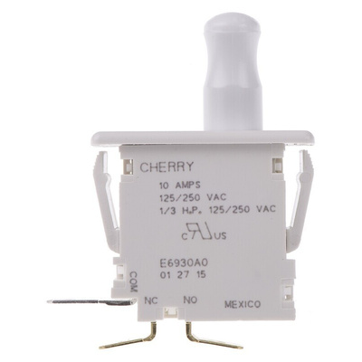 ZF Door Micro Switch, Button, SPDT 10 A @ 250 V ac, -40 → +85°C