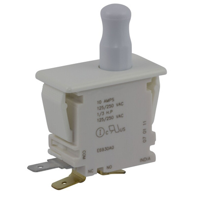 ZF Door Micro Switch, Button, SPDT 10 A @ 250 V ac, -40 → +85°C