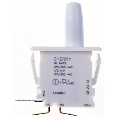 ZF Door Micro Switch, Button, SPDT 10 A @ 250 V ac, -40 → +85°C