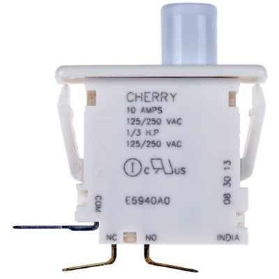 ZF Door Micro Switch, Button, SPDT 10 A @ 250 V ac, -40 → +85°C