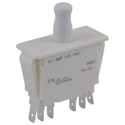 ZF Door Micro Switch, Button, DPDT 100 mA @ 125 V ac, -40 → +85°C