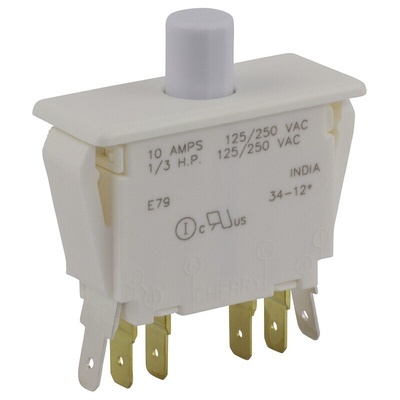 ZF Door Micro Switch, Button, DPDT 10 A @ 250 V ac, -40 → +85°C