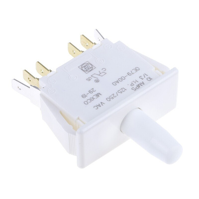 ZF Door Micro Switch, Button, DPDT 10 A @ 250 V ac, -40 → +85°C