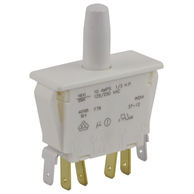 ZF Door Micro Switch, Button, DPDT 10 A @ 250 V ac, -40 → +85°C