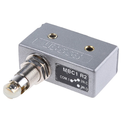 RS PRO Plunger Micro Switch, Screw Terminal, 15 A @ 250 V ac, SP-CO, IP40