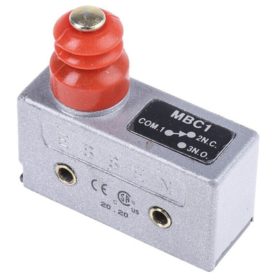 RS PRO Plunger Micro Switch, Screw Terminal, 15 A @ 250 V ac, SP-CO, IP54