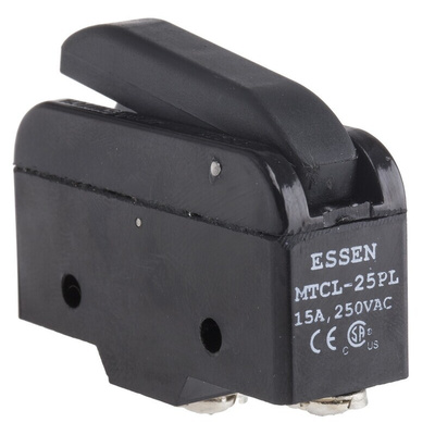 RS PRO Lever Micro Switch, Screw Terminal, 15 A @ 250 V ac, SP-CO