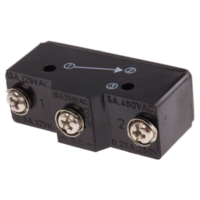 RS PRO Plunger Micro Switch, Screw Terminal, 15 A @ 250 V ac, SP-CO