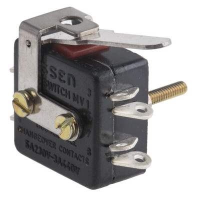 RS PRO Lever Micro Switch, Solder Terminal, 10 A @ 250 V ac, DPST