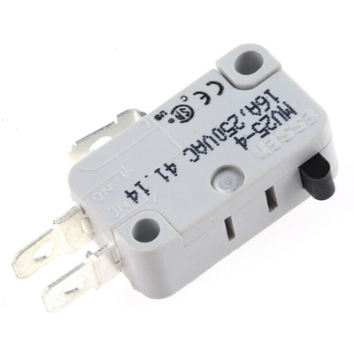 RS PRO Plunger Micro Switch, Solder Terminal, 16 A @ 250 V ac, SP-CO
