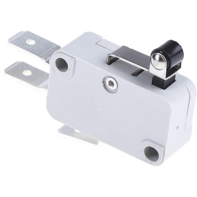 RS PRO Short Roller Lever Micro Switch, Quick Connect Terminal, 16 A @ 250 V ac, SP-CO