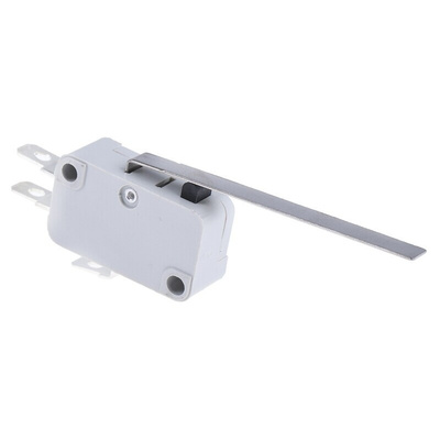 RS PRO Long Straight Lever Micro Switch, Quick Connect Terminal, 16 A @ 250 V ac, SP-CO